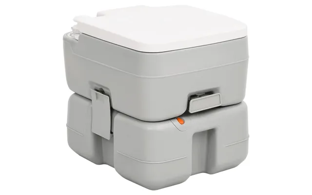 Transportabelt Campingtoilet 15 10 L Hdpe Grå Og Hvid