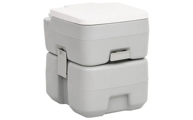 Transportabelt Campingtoilet 20 10 L Hdpe Grå Og Hvid