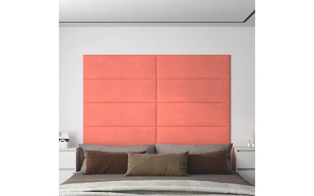 Vægpaneler 12 Stk. 90x30 Cm 3,24 M Fløjl Lyserød
