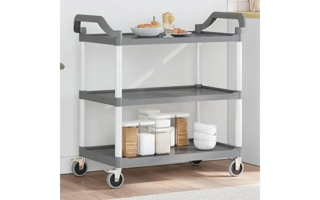 Vogn Med 3 Hylder 99x50x96 Cm Aluminium Grå