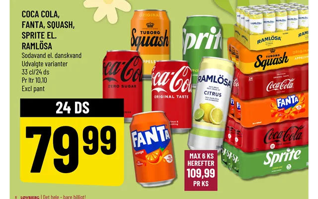 Coca Cola, Fanta, Squash, Sprite El.ramlösa product image