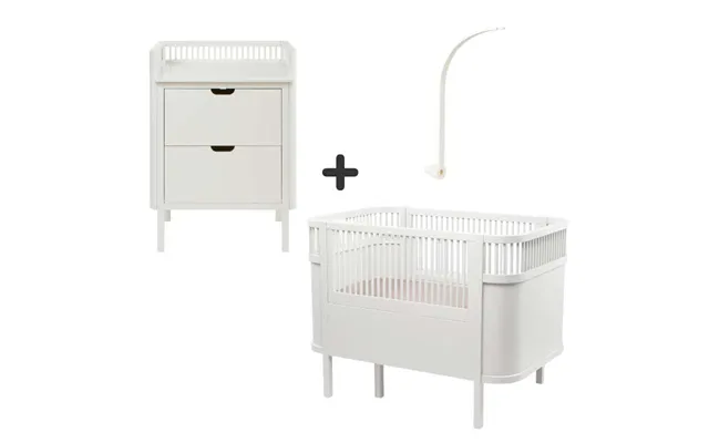 Sebra Sengen Og Puslebordet M. Uroholder - Classic White