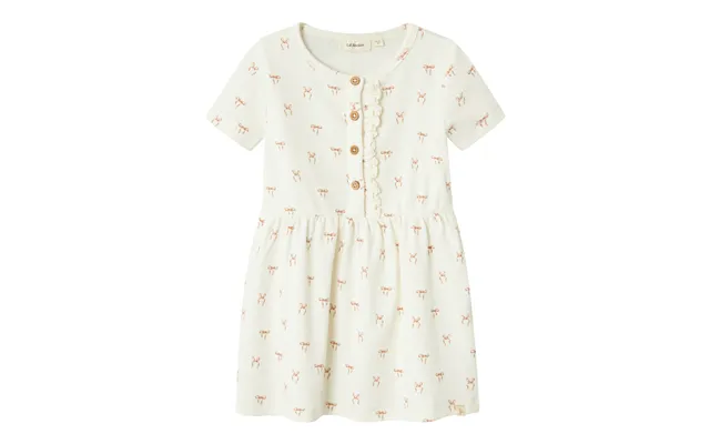 Lil Atelier Gavo Emi Dress Med Sløjfer - Coconut Milk