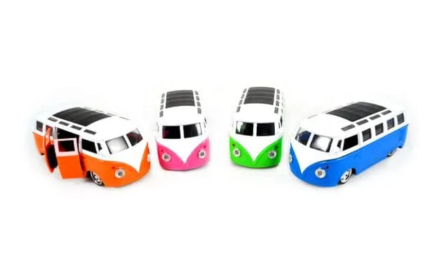 Magni Klassisk Vw Bus Med Lyd, Lys & Pull Back - Orange, Pink, Grøn & Blå