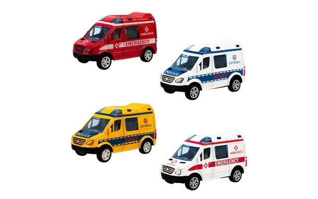 Magni Udrykningskøretøjer Med Pullback - Ambulance Rød