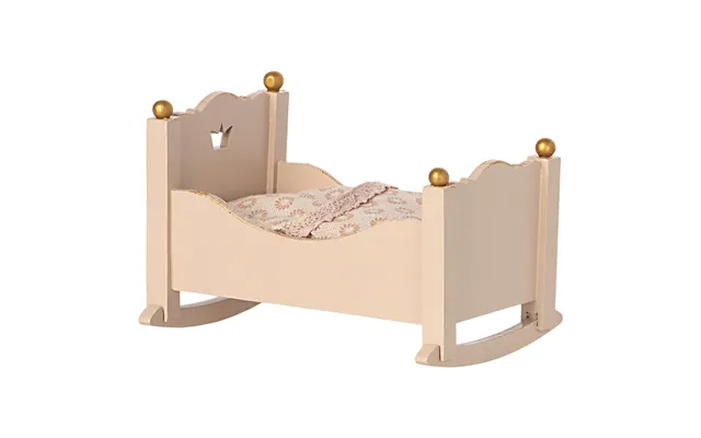 Maileg Vintage Vugge Baby Mus - Rosa
