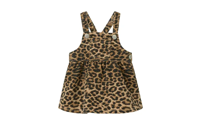 Name It Oda Twill Bibskirt - Silver Mink Leopard
