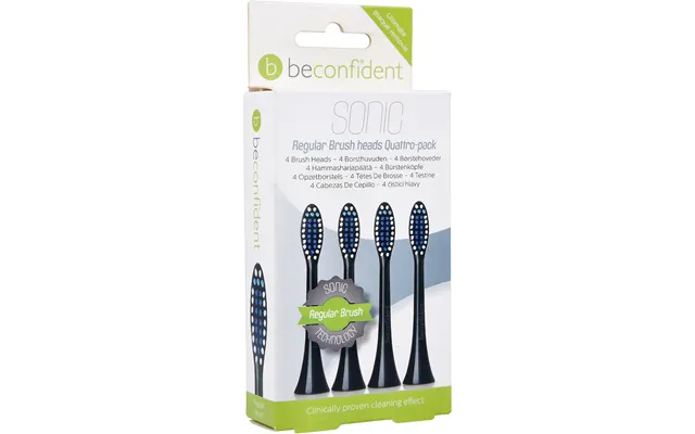 Beconfident Twin Pack Beconfident Sonic Tootbrush Heads. Black