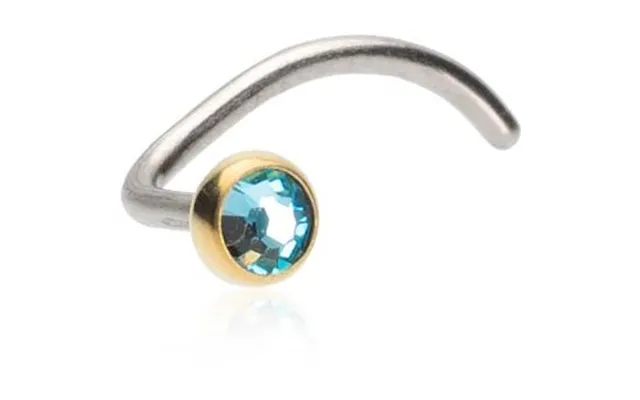 Blomdahl Silver Titanium Bezel 3 Mm Aquamarine