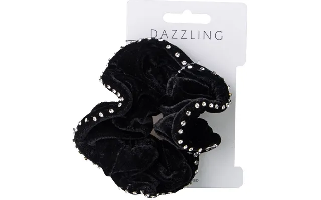 Dazzling Hår Scrunchie Velvet Black
