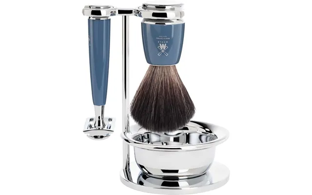 Mühle Rytmo Safety Razor Shaving Set Black Fiber Resin Petro Blue