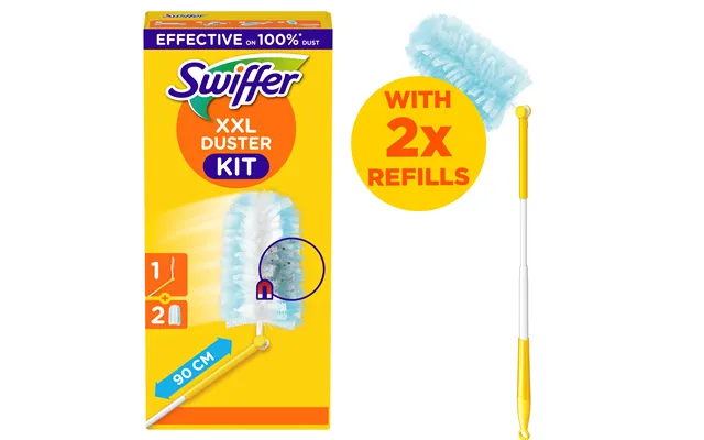 Swiffer Trap & Lock Floor Dusting Kit 1 Handle 2 Duster Re