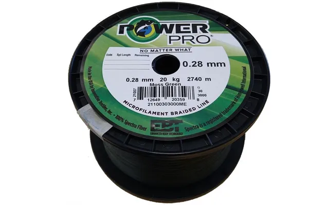 Påspoling Af Fletline-powerpro-0,19mm-moss Green