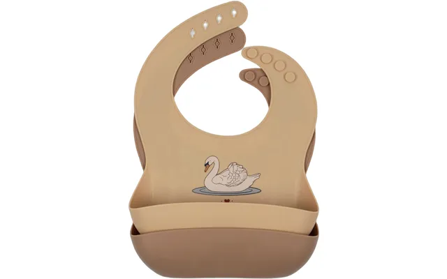 2 Pack Silicone Bib Swan