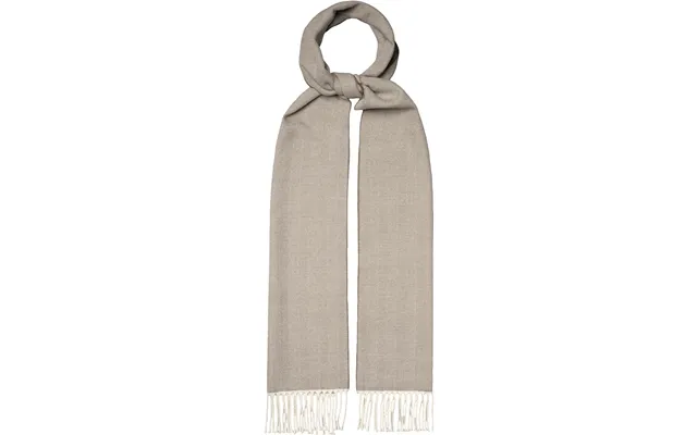 Beige Herringbone Merino Wool Scarf