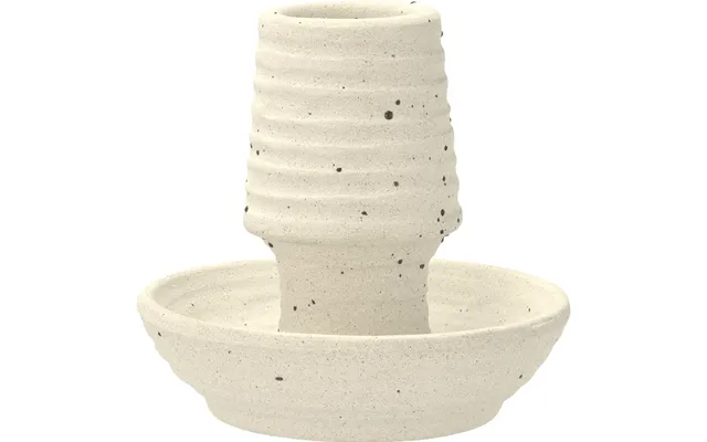 Lysestage Elv 8,5 X 8 Cm Offwhite Stentøj