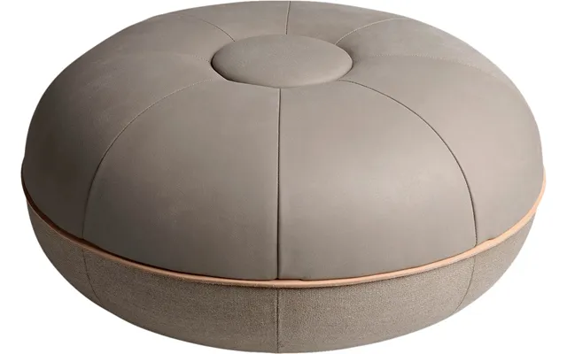 Pouf Ø50 Light Grey Buffed Læder
