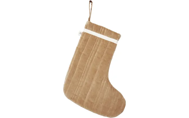 Vari Quilted Christmas Stocking Velvet - Tan