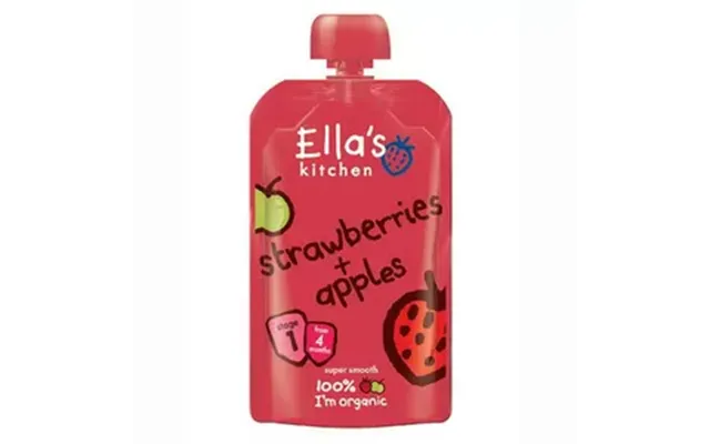 Ella's Kitchen Jordbær Og Æble 4 Mdr. Ø - 120 G.