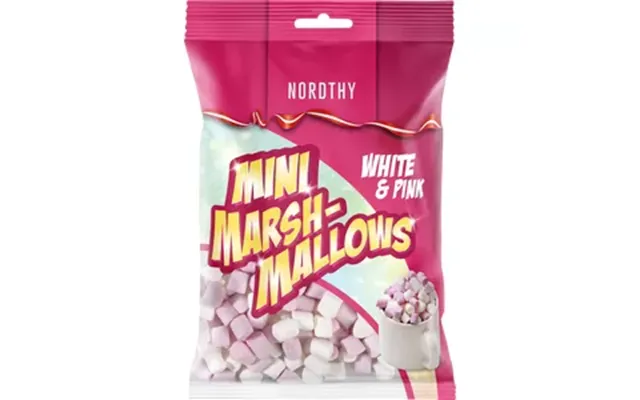 Nordthy Mini Marshmallows Hvid Pink - 160 G