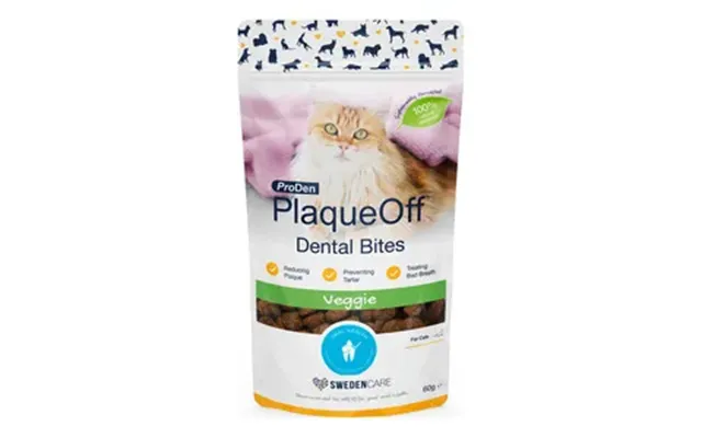 Swedencare Plaqueoff Dental Bites Cat, Veggie - 60 G.