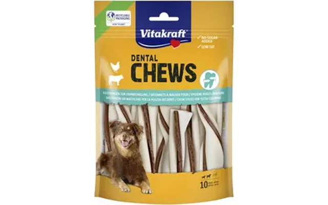 Vitakraft Dental Chews Tyggepinde Med Kyllingefyld, S - 150 G
