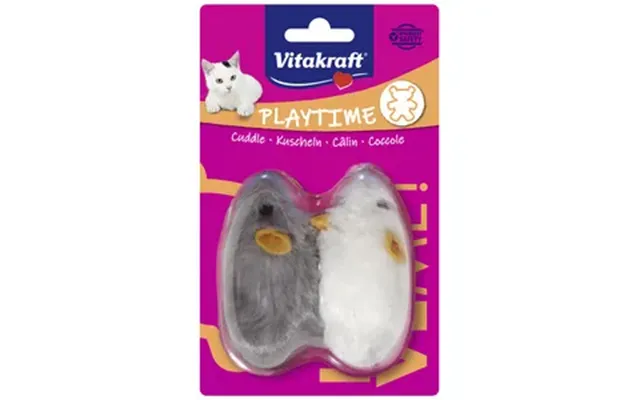 Vitakraft Plysmus Med Lyd, Langhåret - 2 Stk.