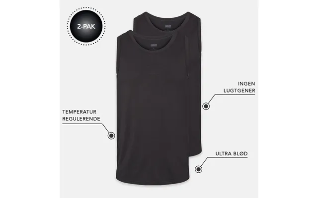 Iq Underwear 2-pack Bambus Undertrøje M Strop Black 3x-large