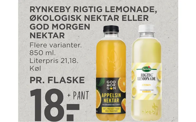Rynkeby Rigtig Lemonade, Økologisk Nektar Eller God Morgen Nektar product image