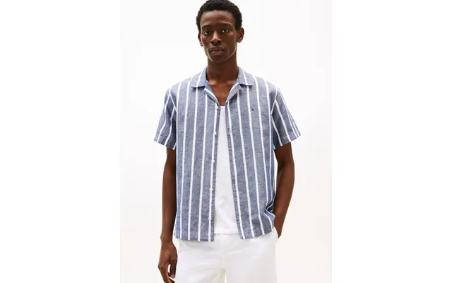 Linen Blend Striped Ss Rf Shirt