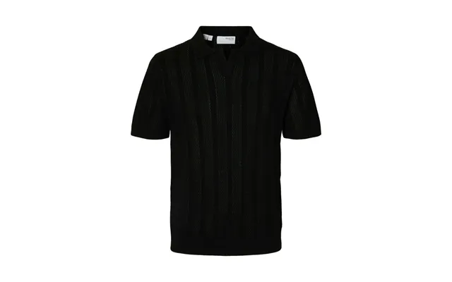 Slhwells Ss Knit Crochet Open Polo