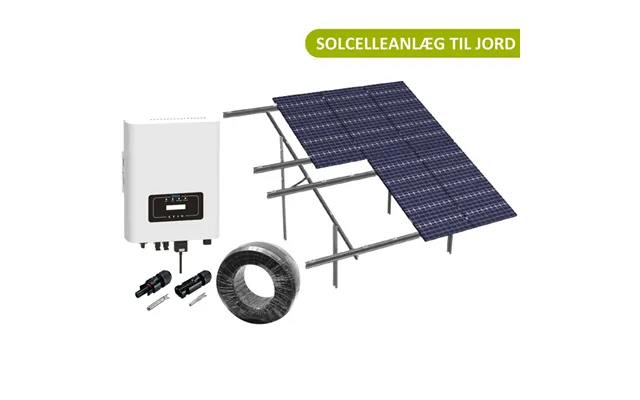 6kw Komplet 3-faset Solcelleanlæg - Jordbaseret Anlæg, Deye Inverter, Alu Celler