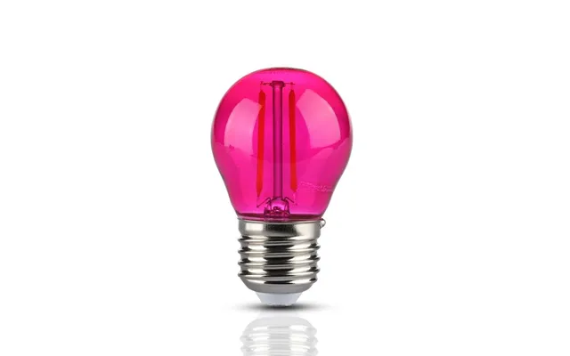 Outlet V-tac 2w Farvet Led Kronepære - Pink, Kultråd, E27