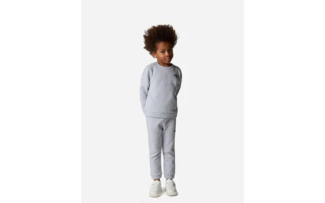 Kids Cotton Fleece Set - Light Grey Black