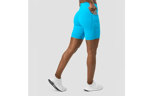 Icaniwill Scrunch V-shape Pocket Biker Shorts Blue - Størrelse Medium