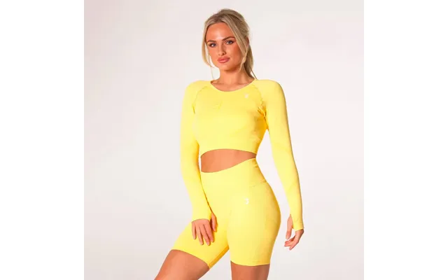 V3 Apparel Define Seamless Scrunch Crop Long Sleeve - Lemon