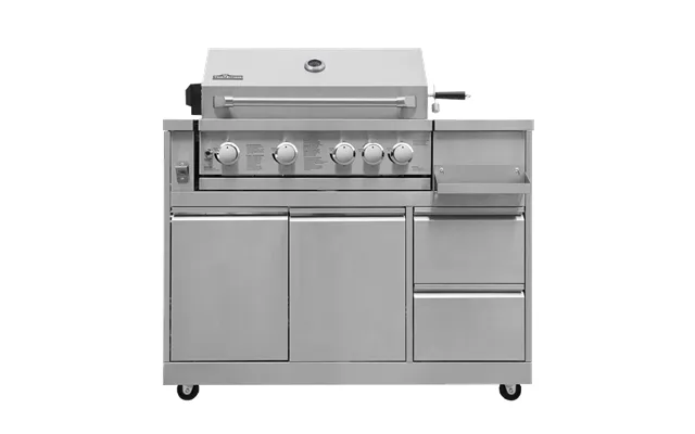 Inox Range - Fritstående Gasgrill Med 4 Gasblus Og Infrarød Brænder