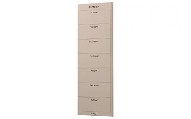 Magnetisk Ugeplan Tavle 20 X 60 Cm. Brun Engelsk