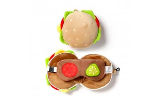 Relaxeazzz Fast Food Burger Plush Travel Pillow & Eye Mask - Nakkepude
