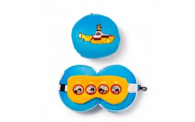 Relaxeazzz The Beatles Yellow Submarine Plush Travel Pillow & Eye Mask - Nakkepude