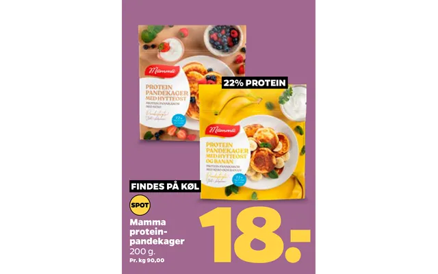 22% Protein Findes På Køl Mamma Proteinpandekager product image