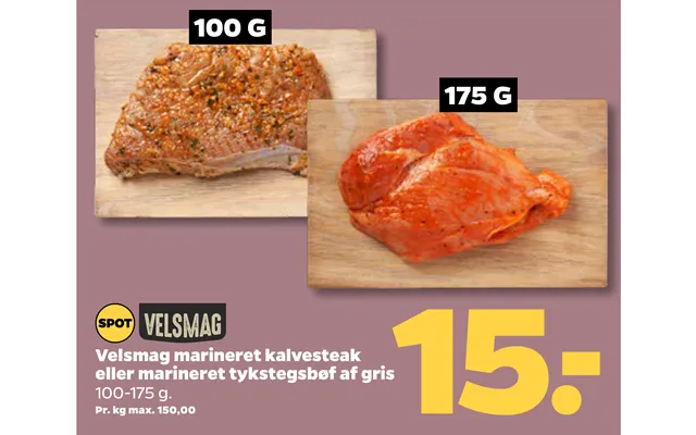 Palatability marinated kalvesteak or marinated tykstegsbøf of pig product image