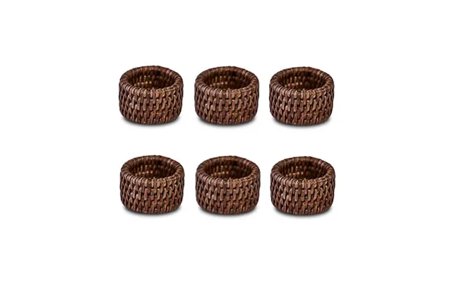 Antique Servietringe Rattan 6-pak