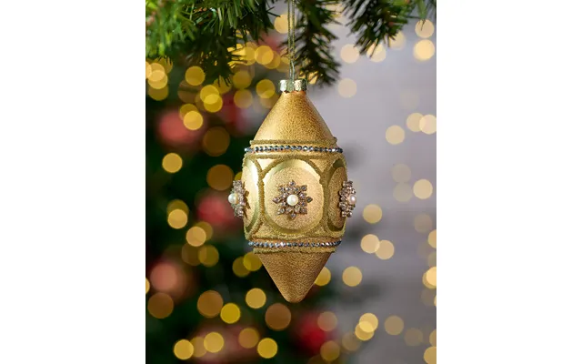 Celestine Drop Julekugle Guld 8 Cm