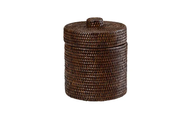 Cognac Opbevaringskurv Med Låg Rattan