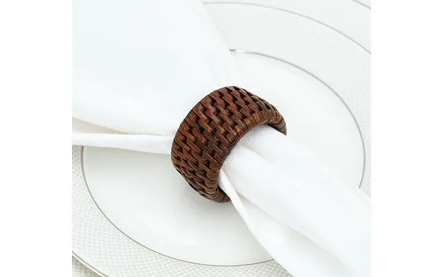 Cognac Servietringe Rattan