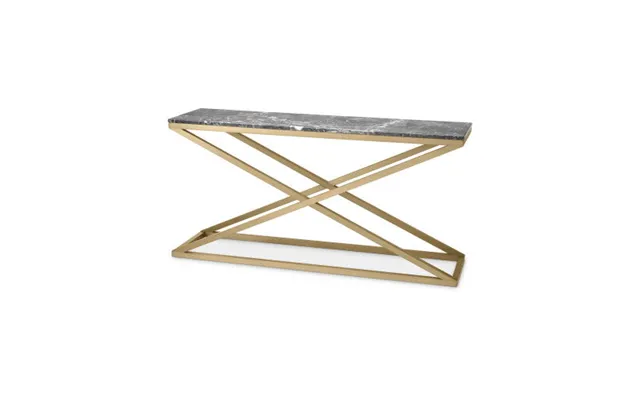 Criss Cross Console Table Brass Finish