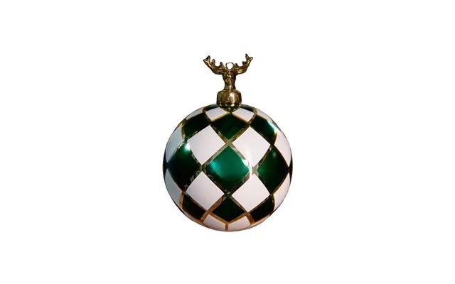 Damian Bauble Green White 10cm