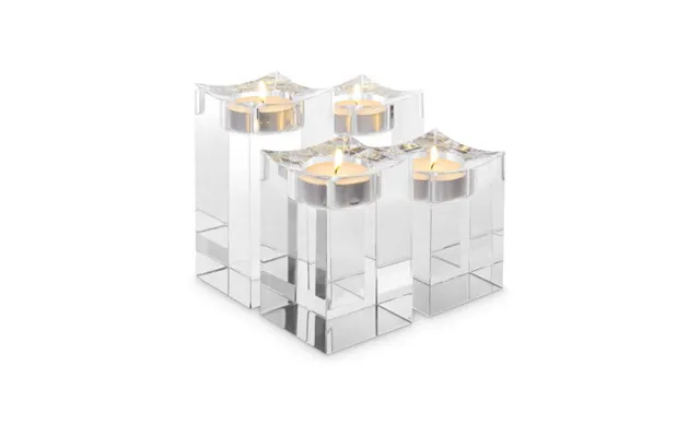 Giancarlo Candle Holder Crystal Glass Set Of 4