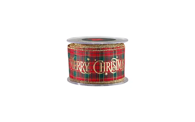 Glædelig Jul Tekstilbånd Tartan 9m